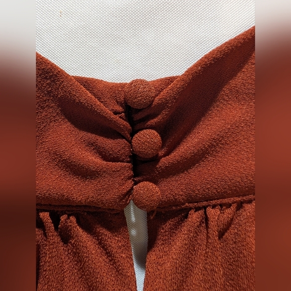 H & M Size S Rust Brown Twist-Neck Sleeveless Blouse - Picture 10 of 10